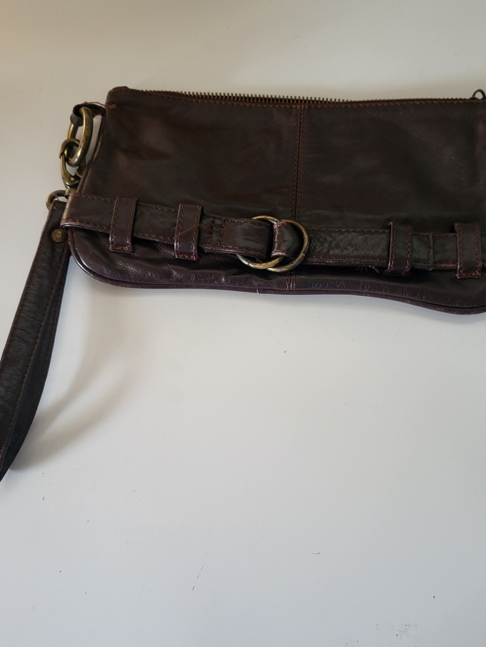 Latico Brown Leather Mini Hand Bag Small Clutch Purse